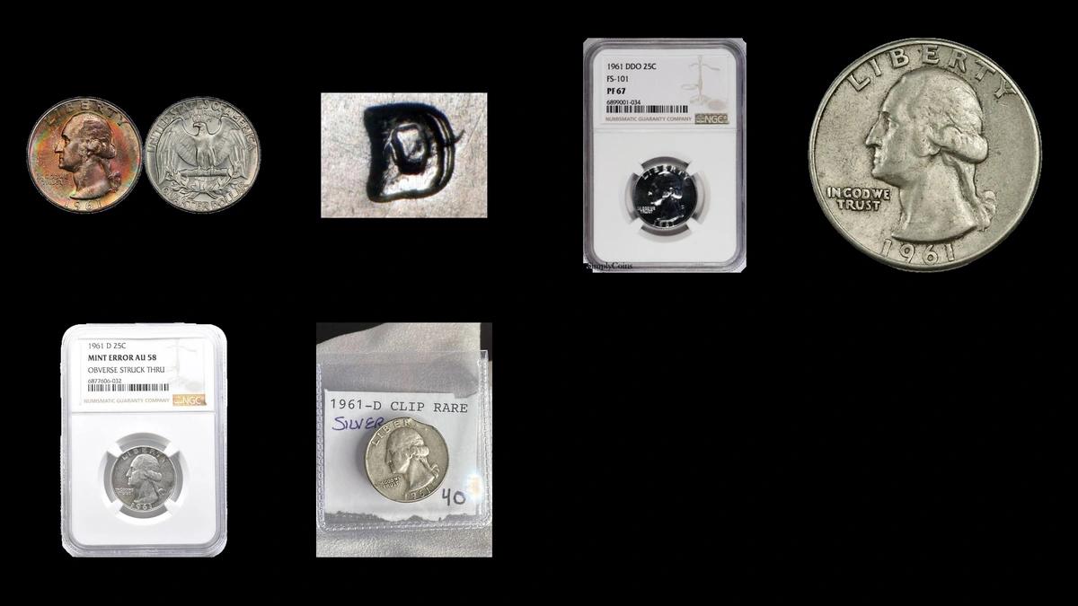 1961 Quarter Errors — error coin photographs