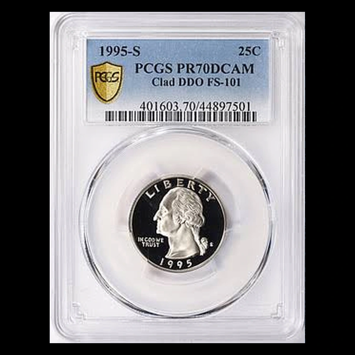 1995 Washington Quarter: Doubled Die Obverse on Clad S Proof