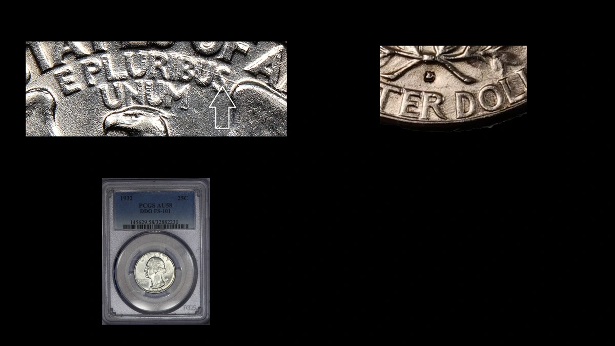 1932 Quarter Errors — error coin photographs