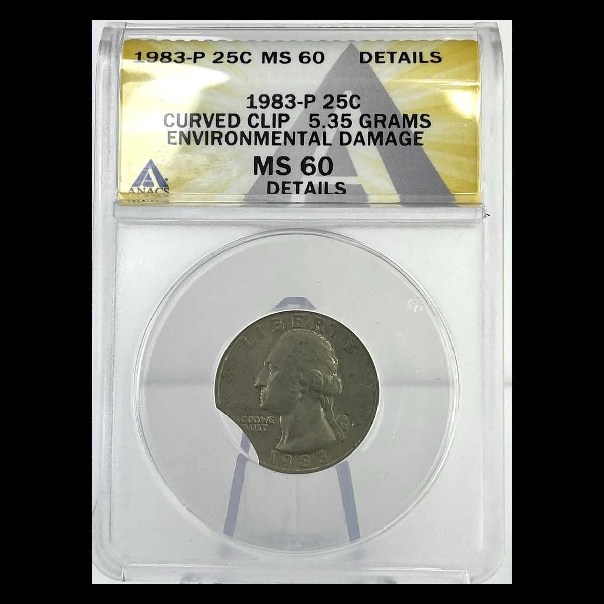 1983 Washington Quarter: Clipped Planchet
