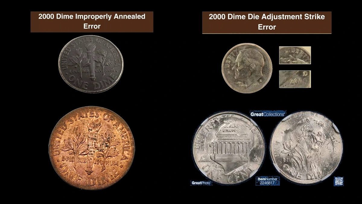 2000 Dime Errors — error coin photographs