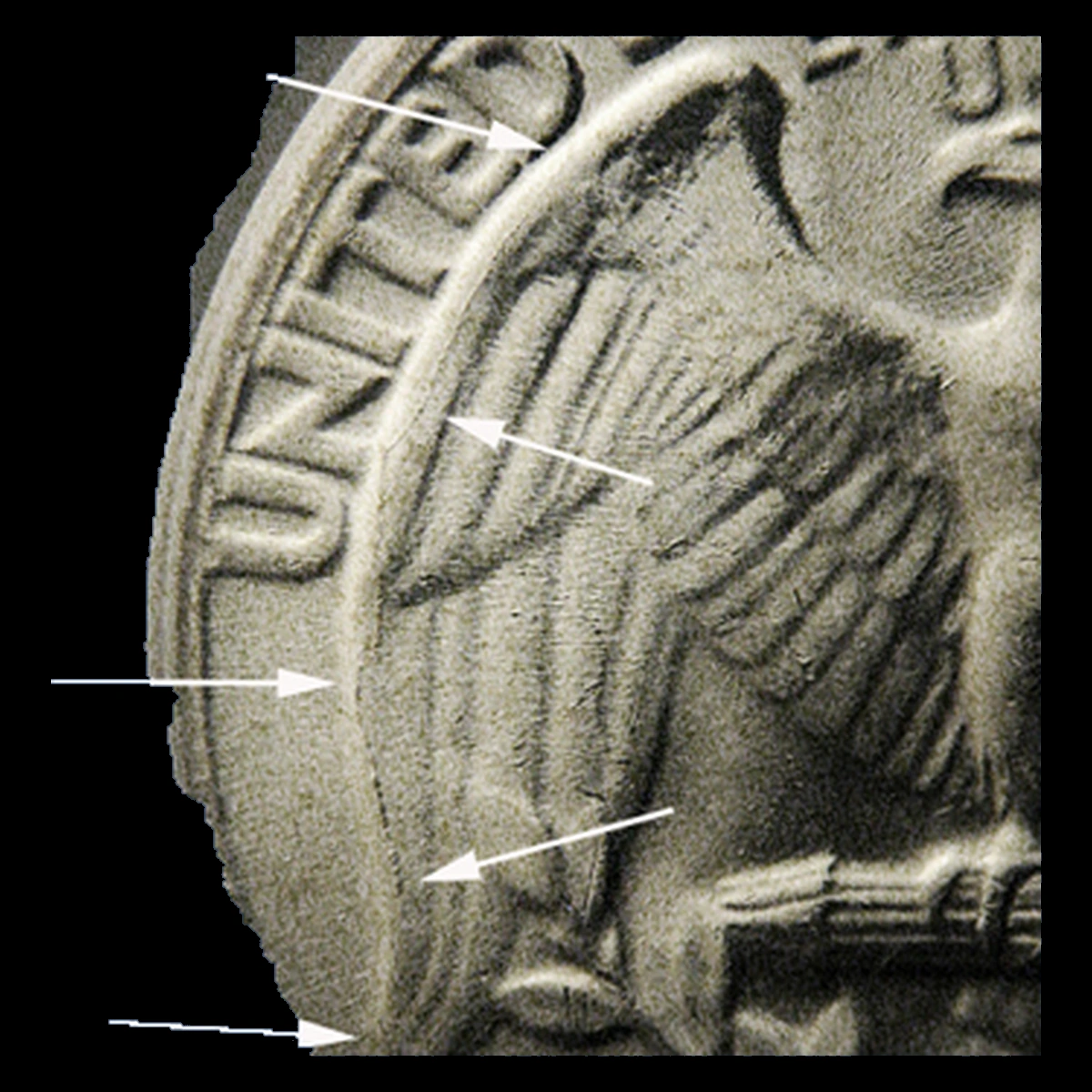 1957 Washington Quarter: Die Crack / Die Chip
