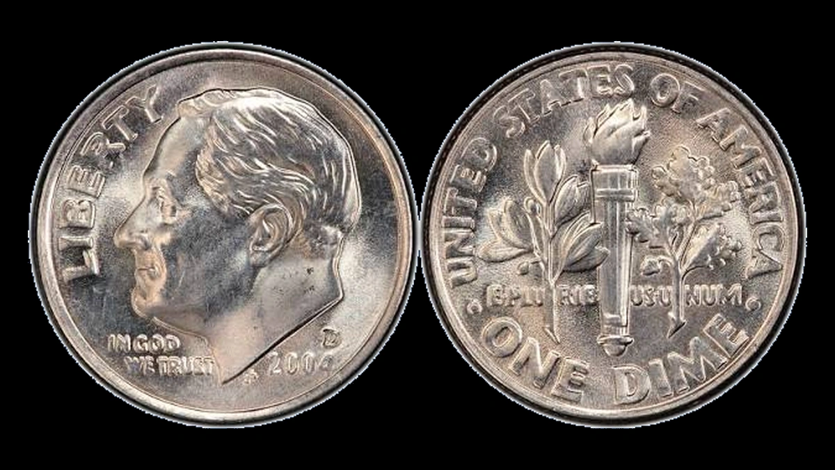 2004 Roosevelt Dime: Doubled Die Obverse