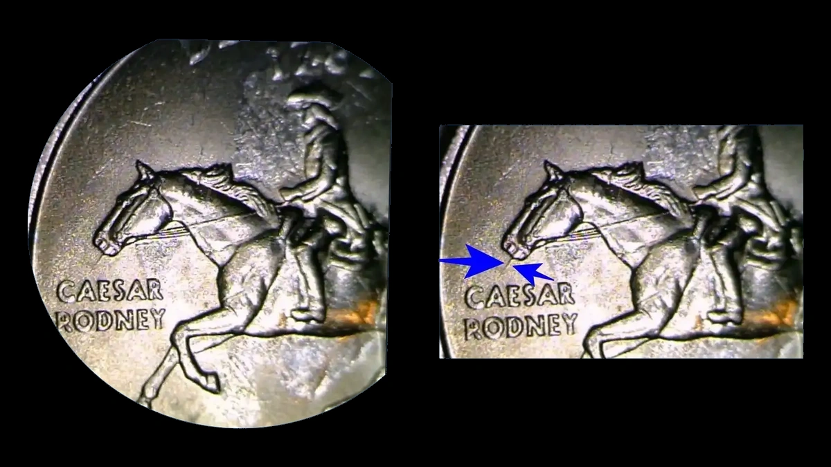 1999 Quarter: Delaware Spitting Horse Die Gouge