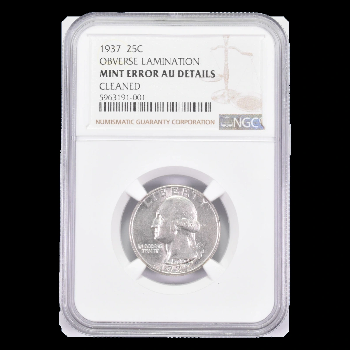 1937 Washington Quarter: Lamination