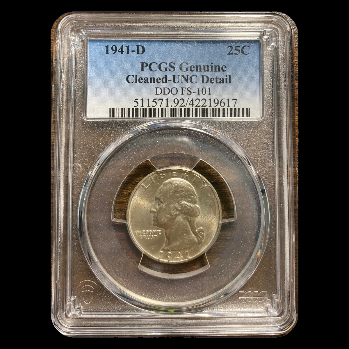1941 Washington Quarter: Doubled Die Obverse
