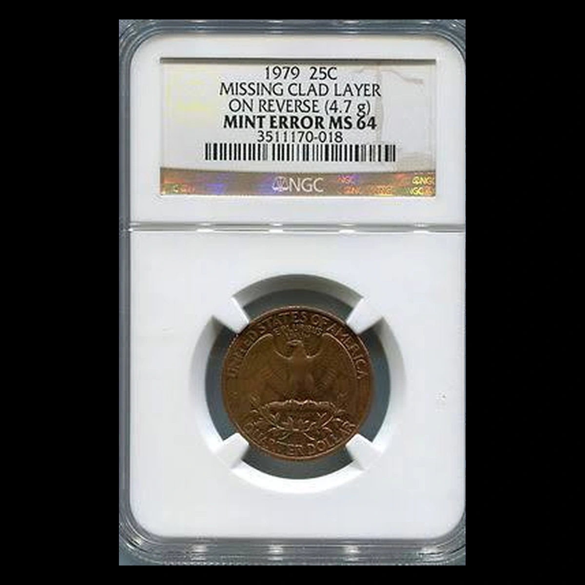 1979 Washington Quarter: Missing Clad Layer