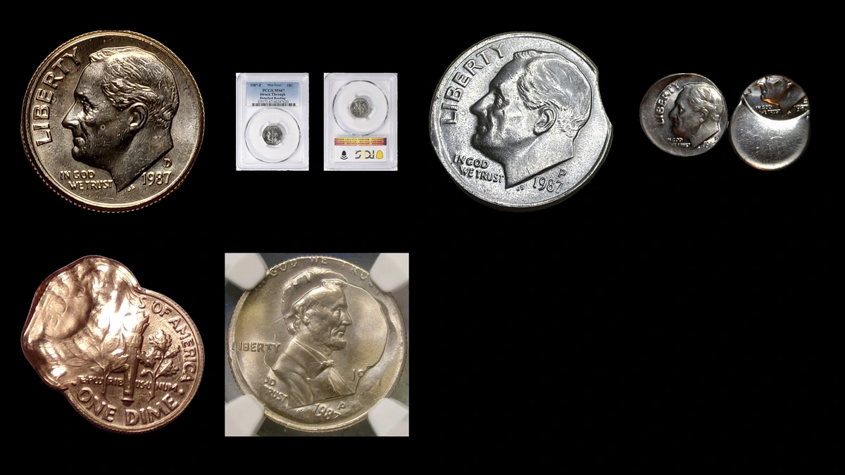 1987 Dime Errors — error coin photographs