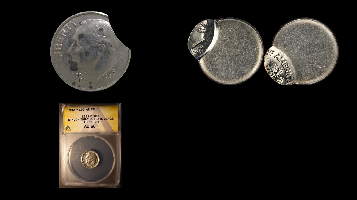 1992 Dime Errors — error coin photographs