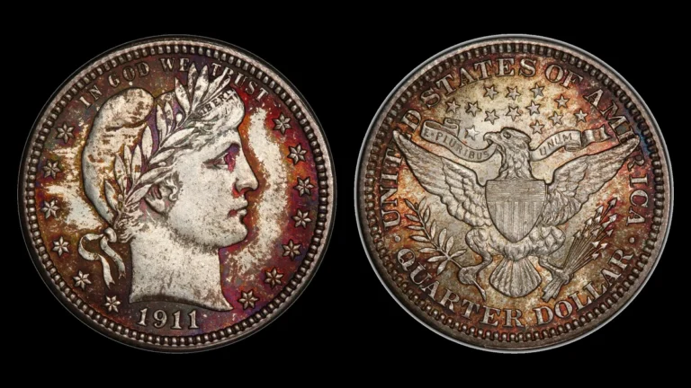 1911 Barber Quarter, obverse and reverse