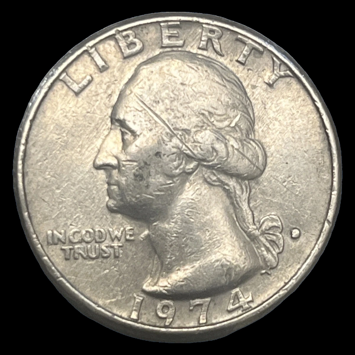 1974 Washington Quarter: Die Crack / Die Chip