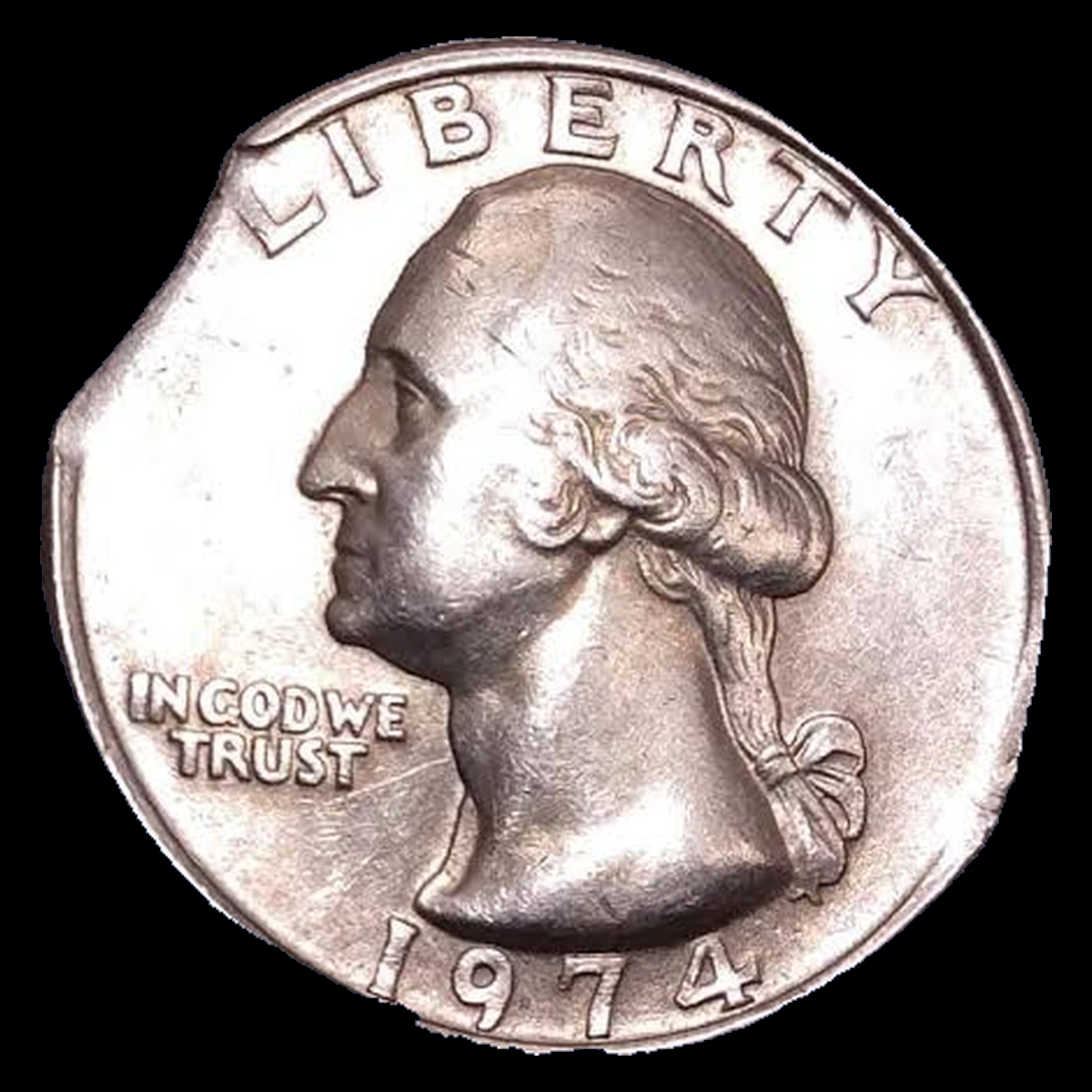 1974 Washington Quarter: Clipped Planchet