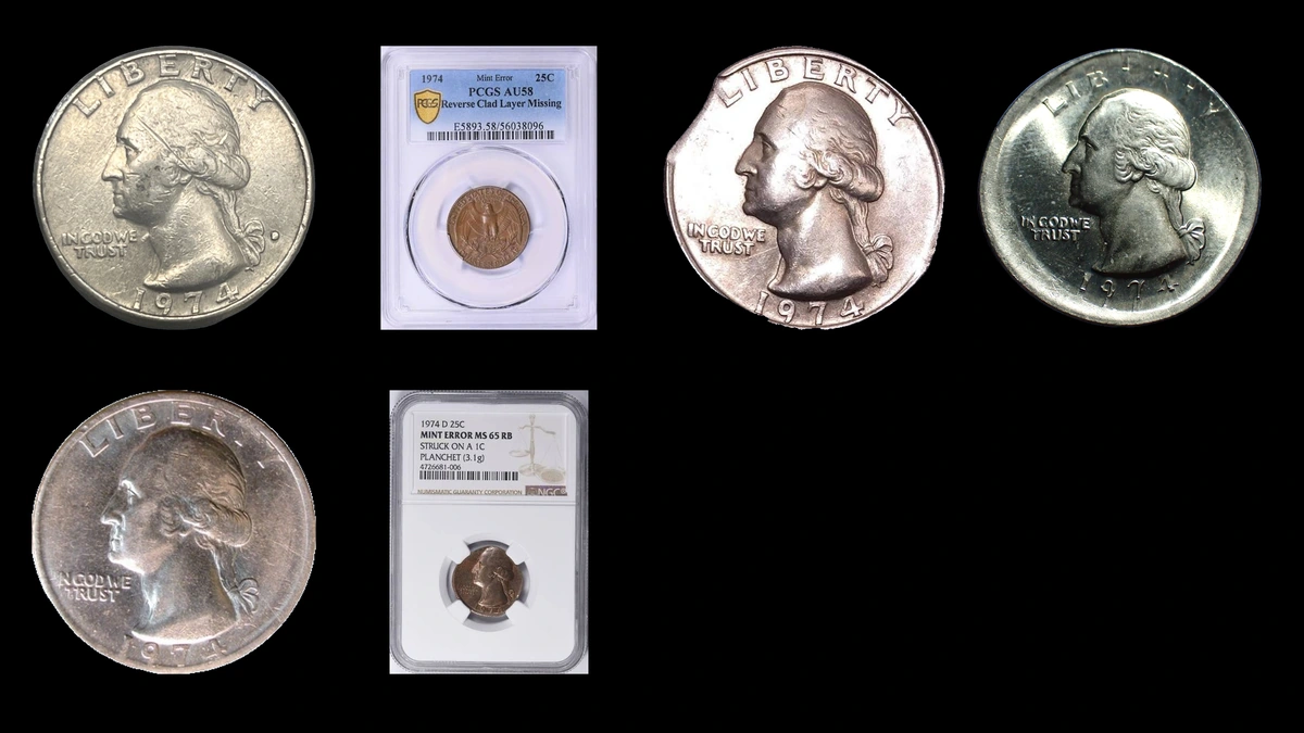 1974 Quarter Errors — error coin photographs