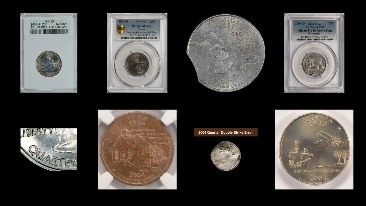 2004 Quarter Errors — error coin photographs