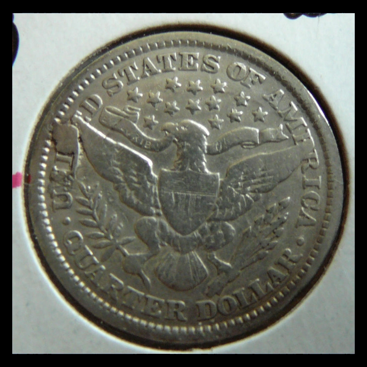 1899 Barber Quarter: Die Break / Cud