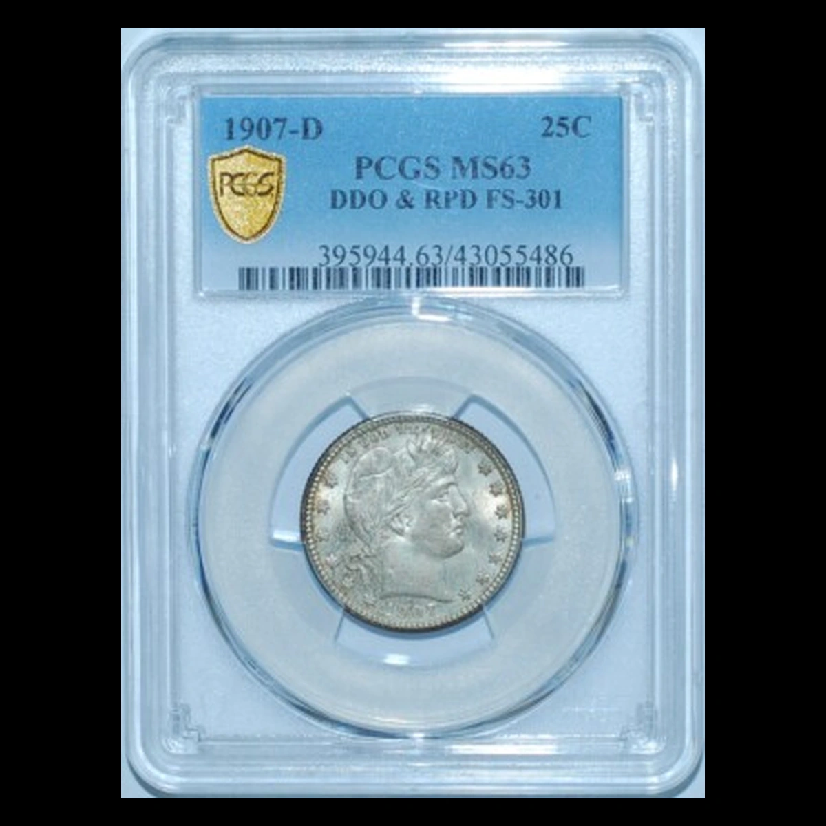 1907 Barber Quarter: Repunched Date