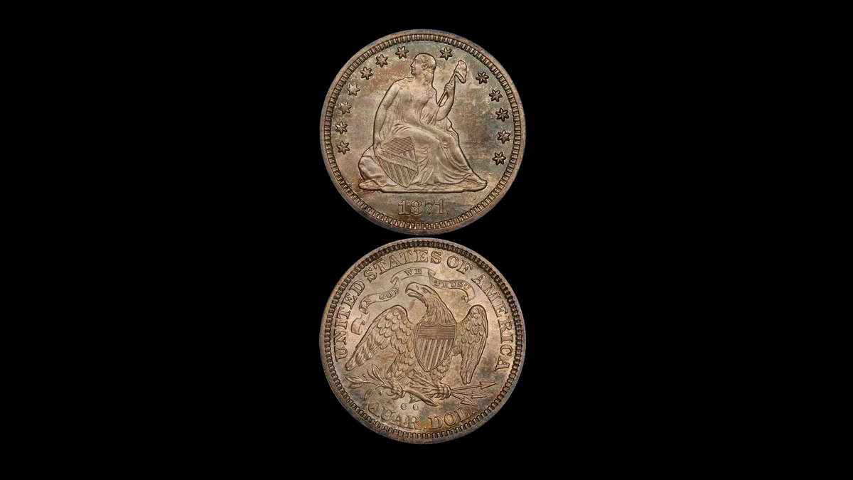 1871 Quarter Errors — error coin photographs