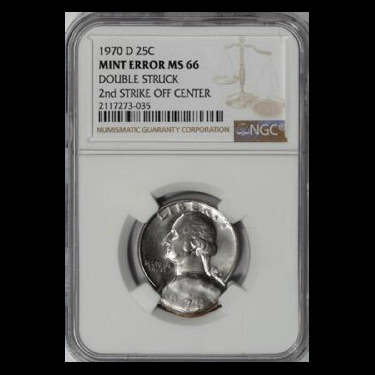1970 Washington Quarter: Off-Center Strike