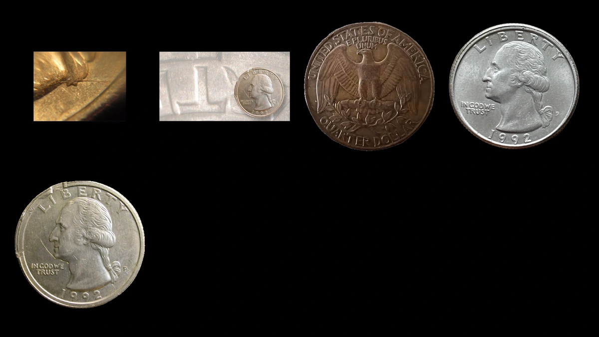1992 Quarter Errors — error coin photographs