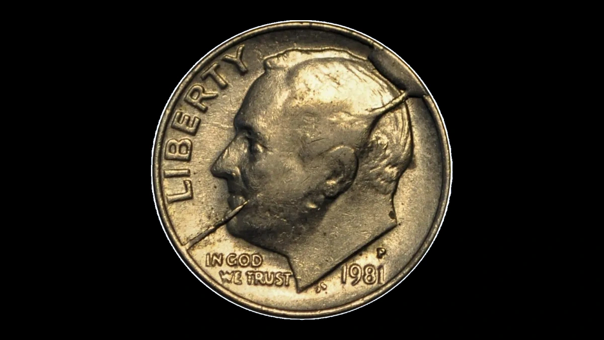 1981 Roosevelt Dime: Die Crack / Die Chip