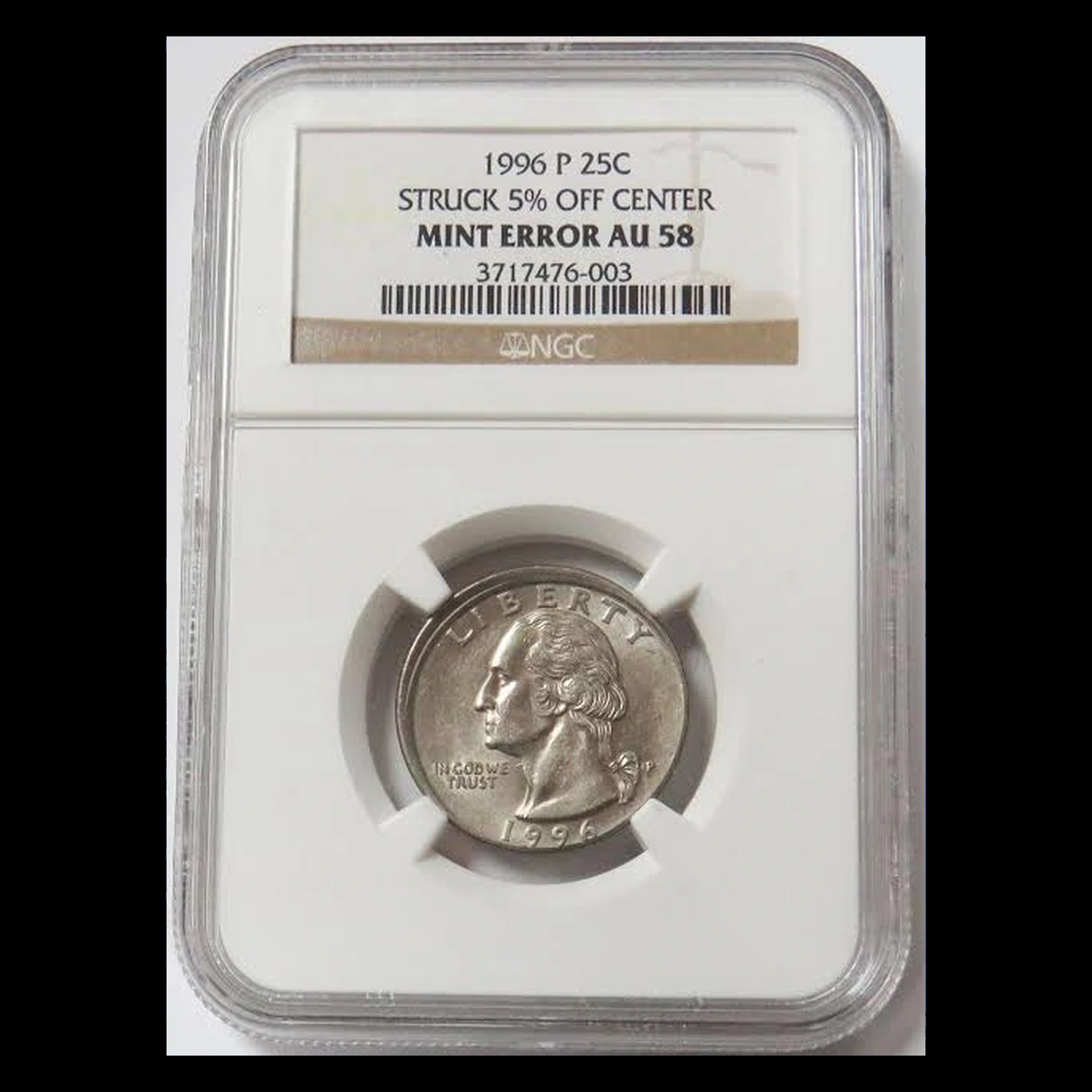 1996 Washington Quarter: Off-Center Strike
