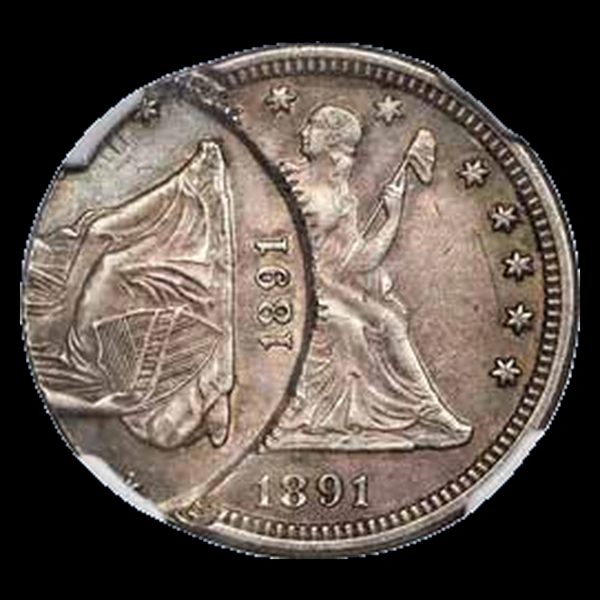1891 Liberty Seated Quarter: Multiple Strike