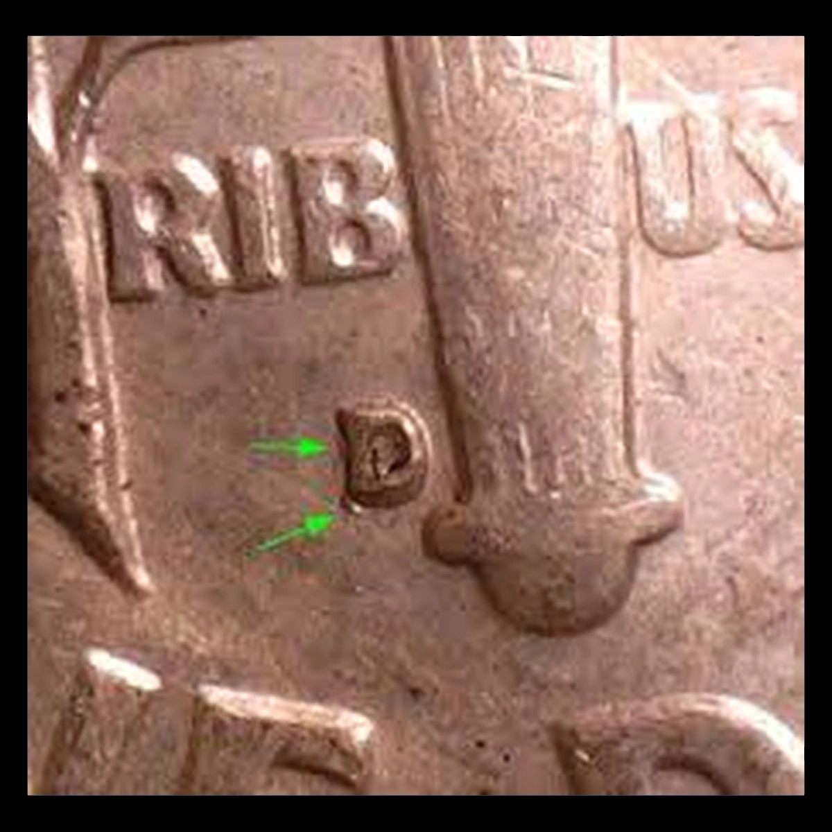 1963 Roosevelt Dime: Repunched Mintmark