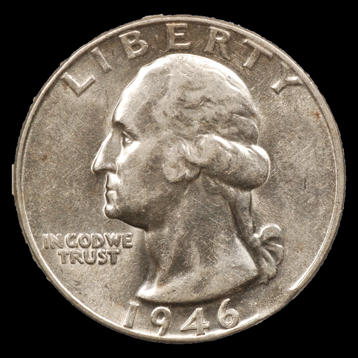 1946 Washington Quarter: Clipped Planchet