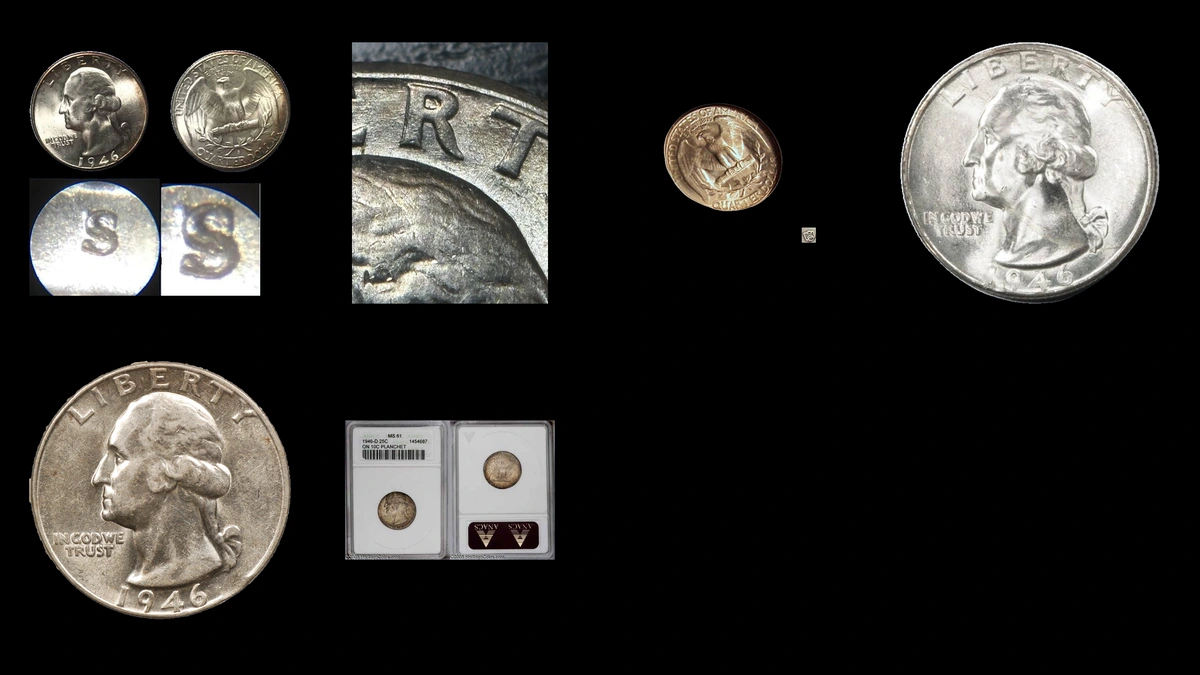 1946 Quarter Errors — error coin photographs