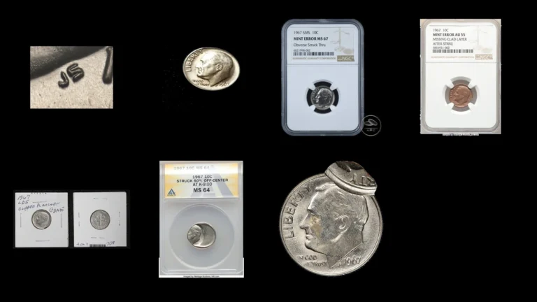 1967 Dime Errors — error coin photographs