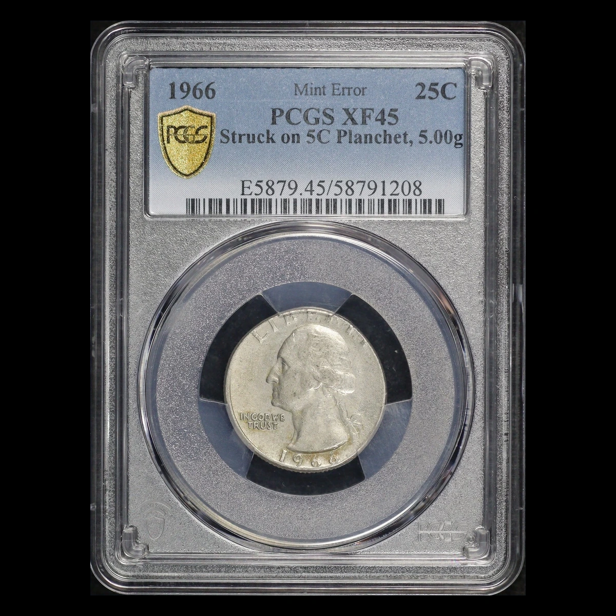 1966 Washington Quarter: Struck on a Five-Cent Planchet