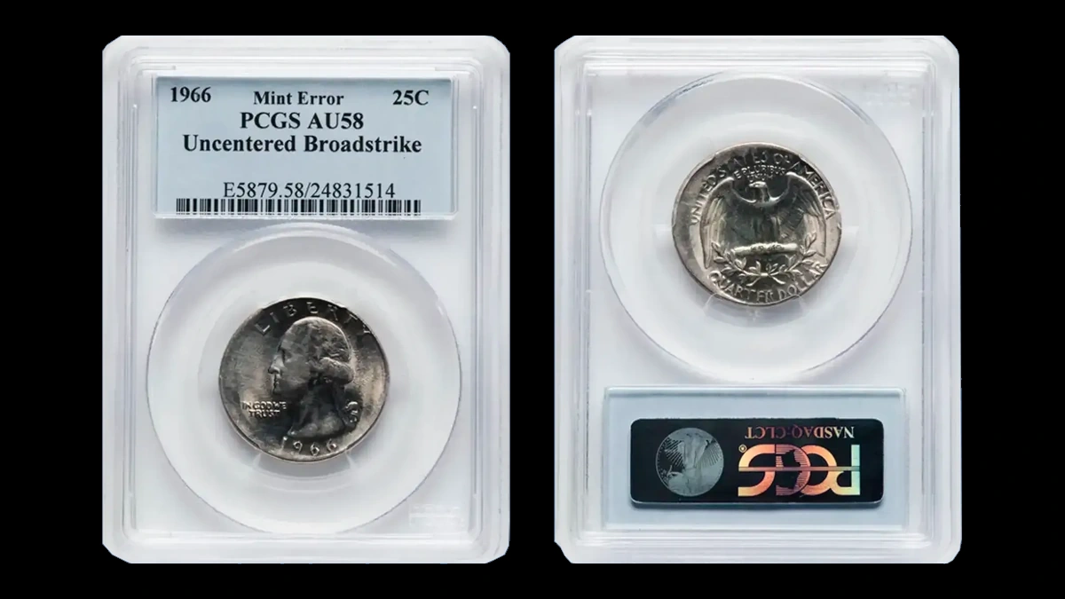 1966 Washington Quarter: Uncentered Broadstrike