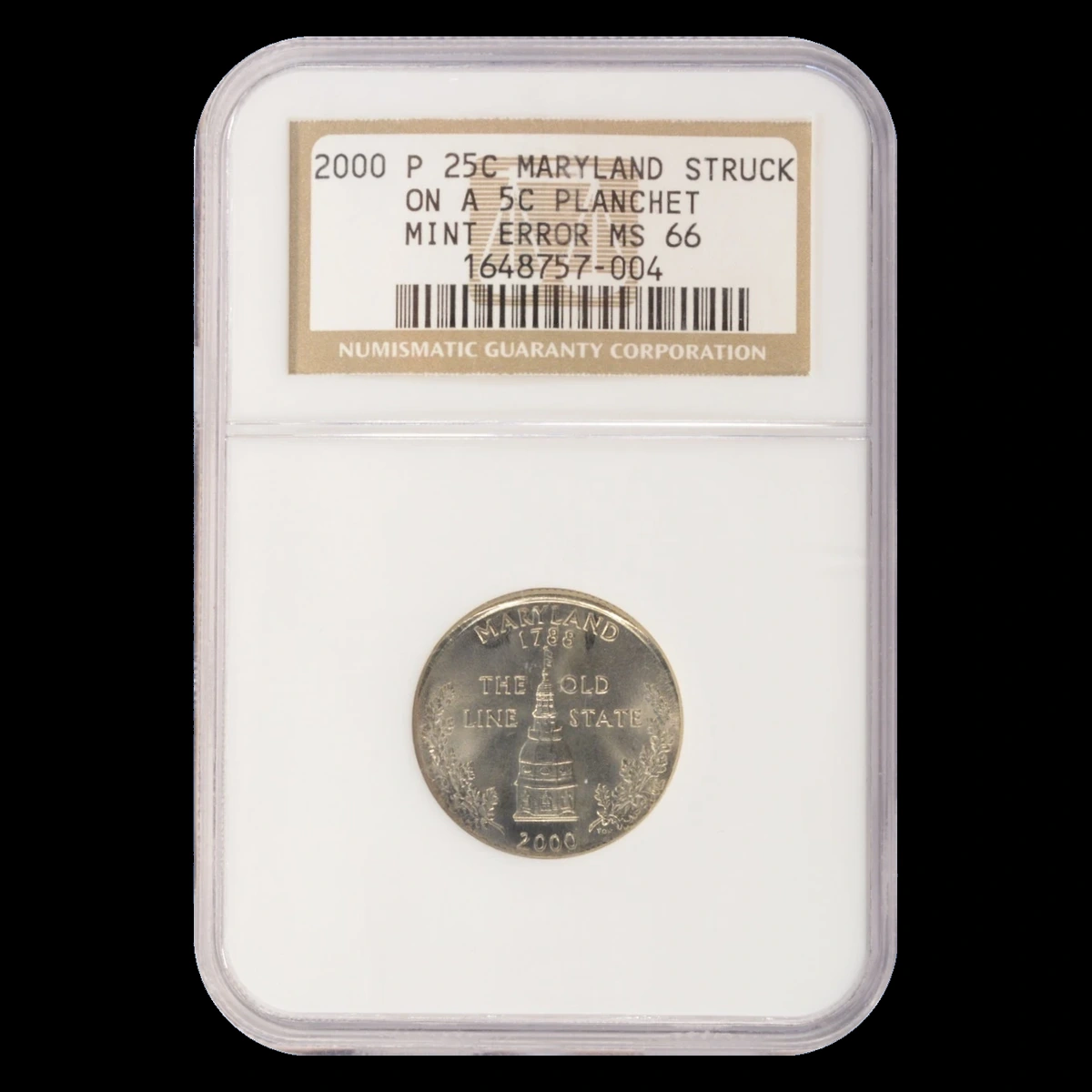 2000 Quarter: Wrong Planchet / Off-Metal Strike