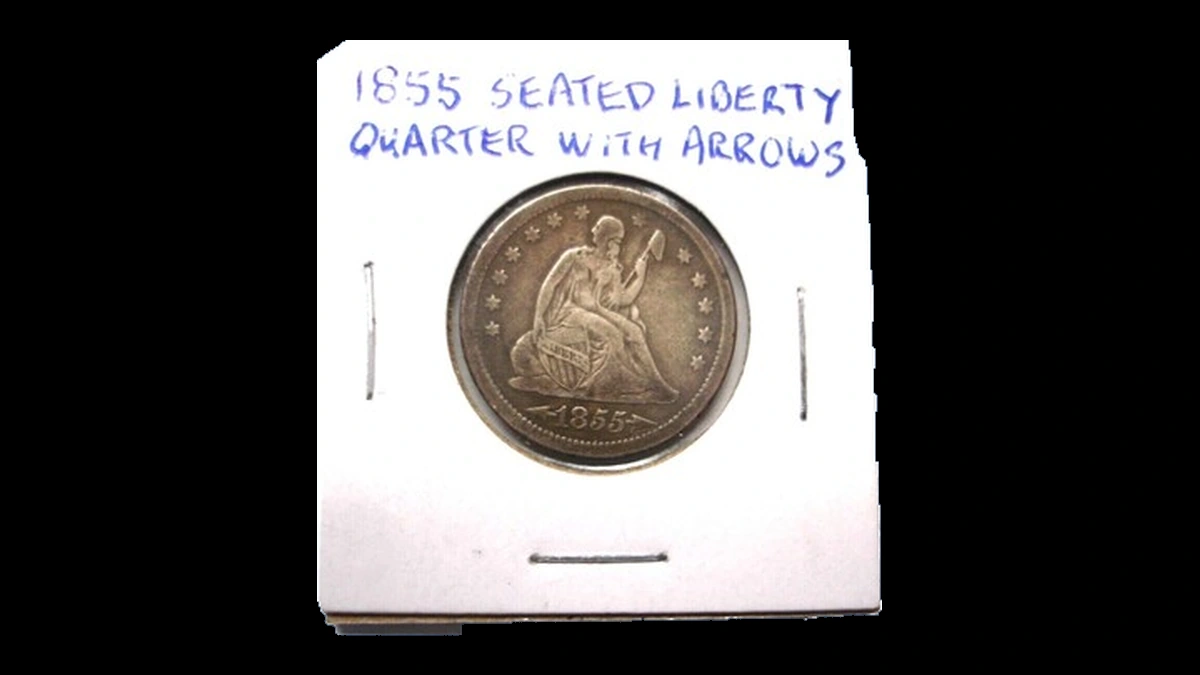 1855 Liberty Seated Quarter: Die Crack