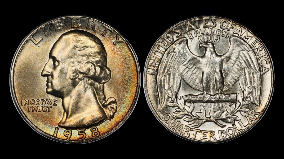 1958 Washington Quarter: Type B Reverse Variety