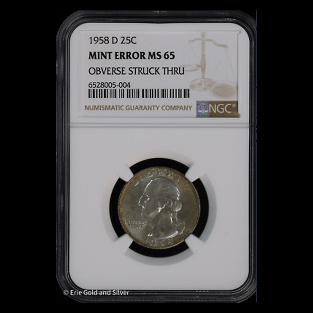 1958 Washington Quarter: Struck-Through Error