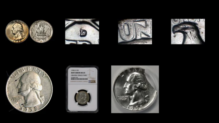 1958 Quarter Errors — error coin photographs