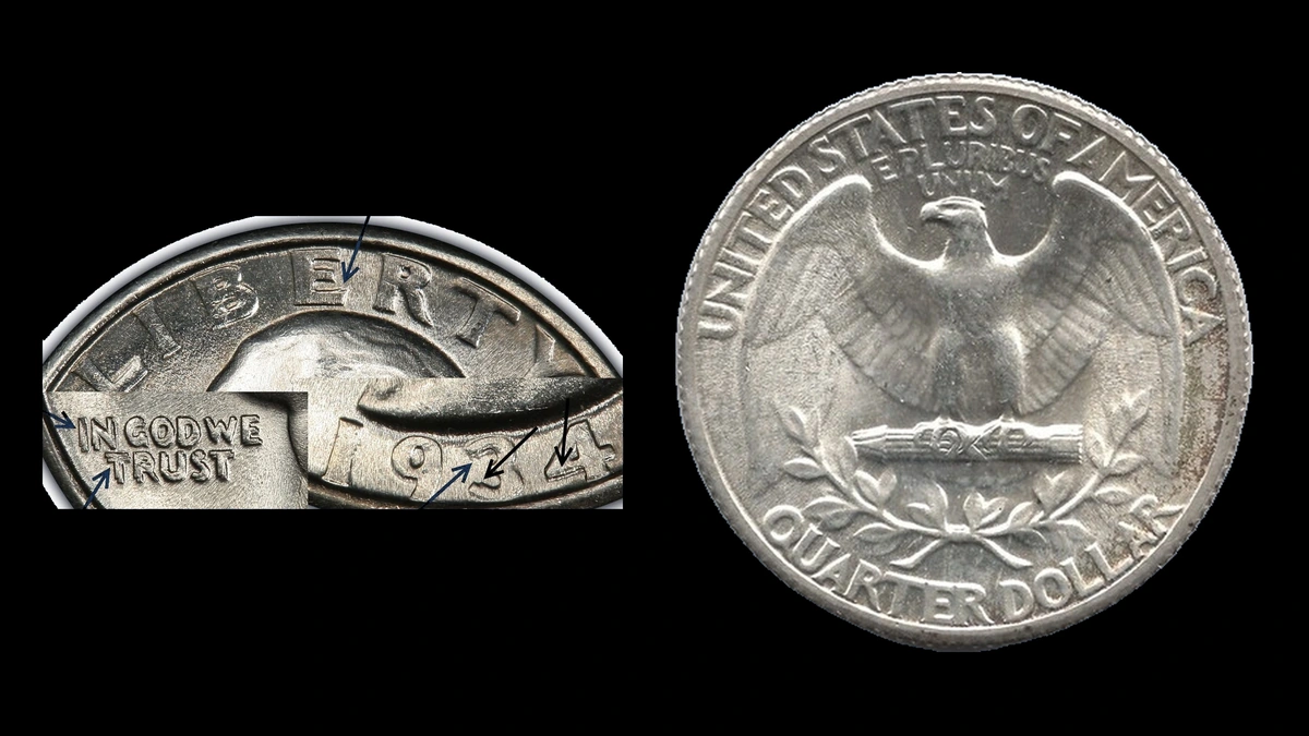 1934 Quarter Errors — error coin photographs