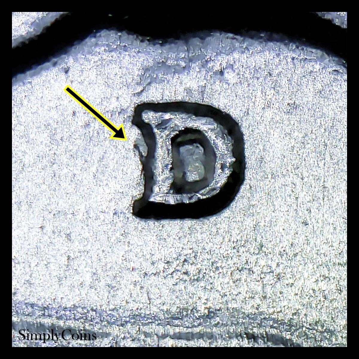 1942 Washington Quarter: Repunched Mintmark