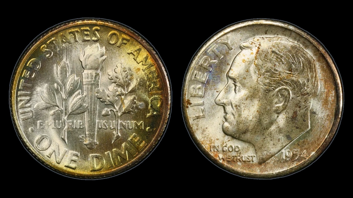 1954 Roosevelt Dime: Repunched S Mintmark