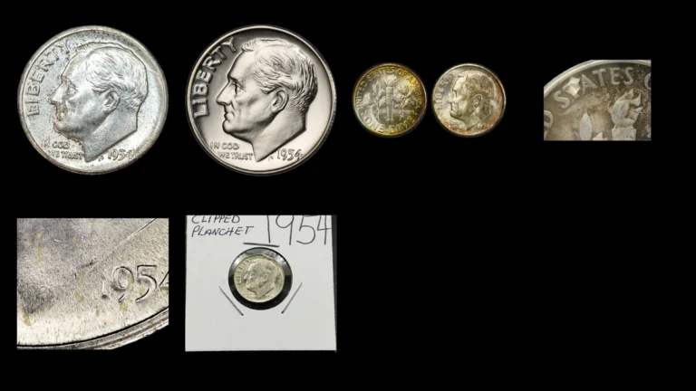1954 Dime Errors — error coin photographs