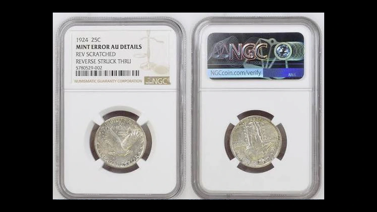 1924 Standing Liberty Quarter: Struck Through