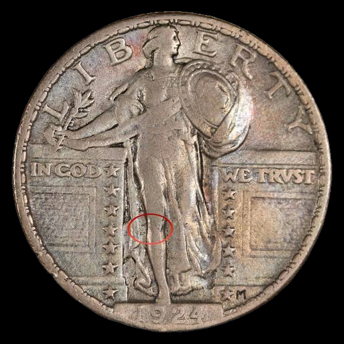 1924 Standing Liberty Quarter: Die Clash