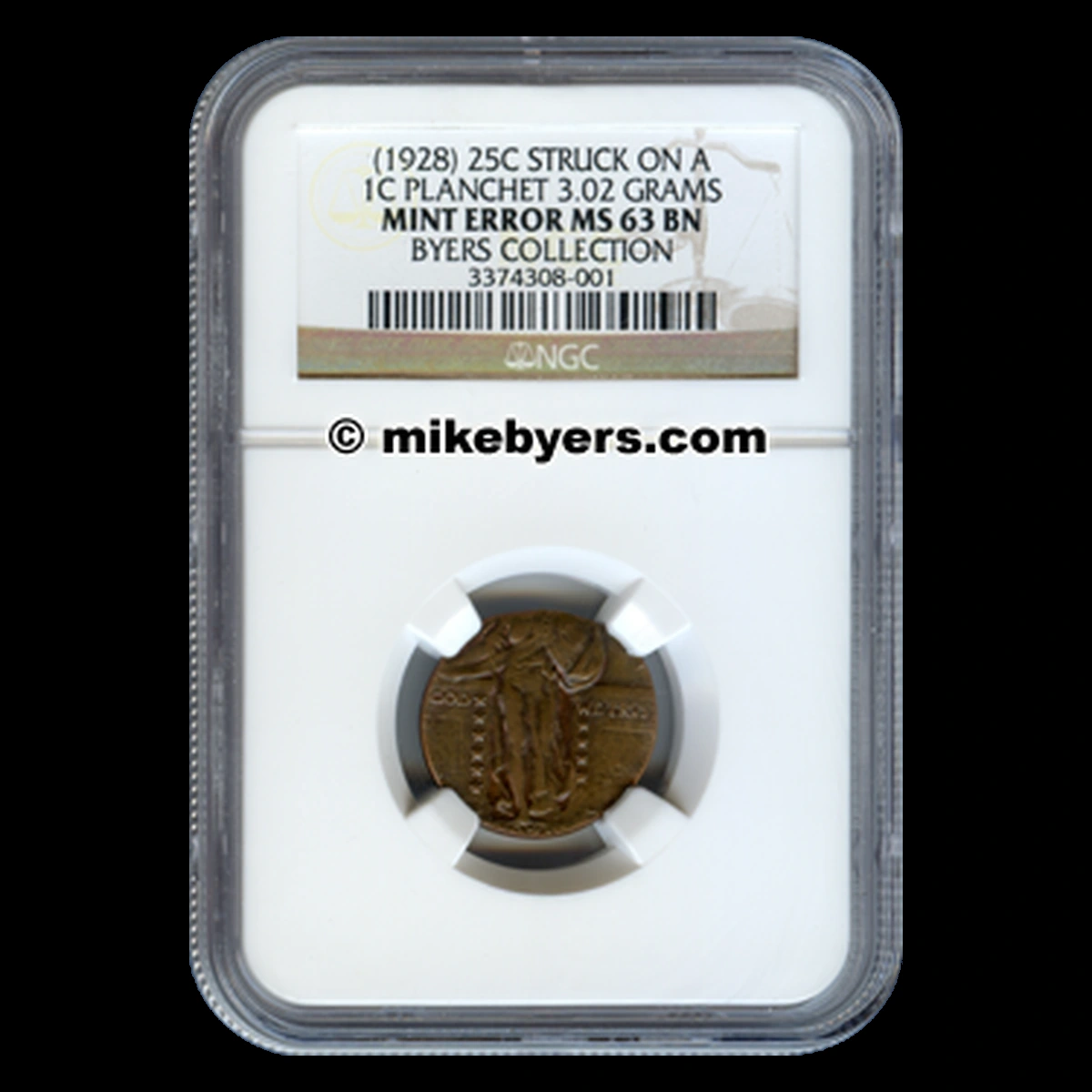 1928 Standing Liberty Quarter: Wrong Planchet / Off-Metal Strike
