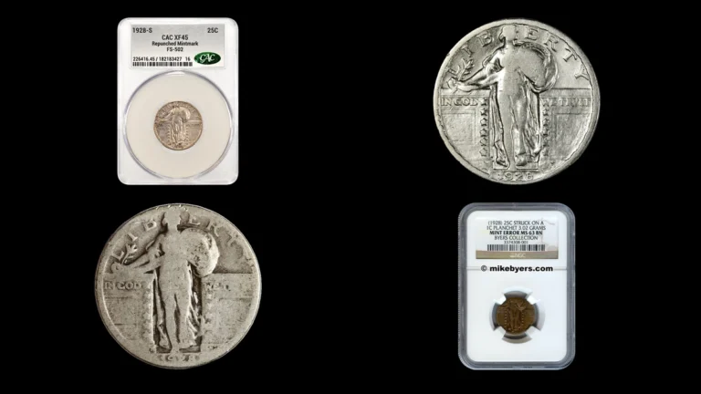 1928 Quarter Errors — error coin photographs