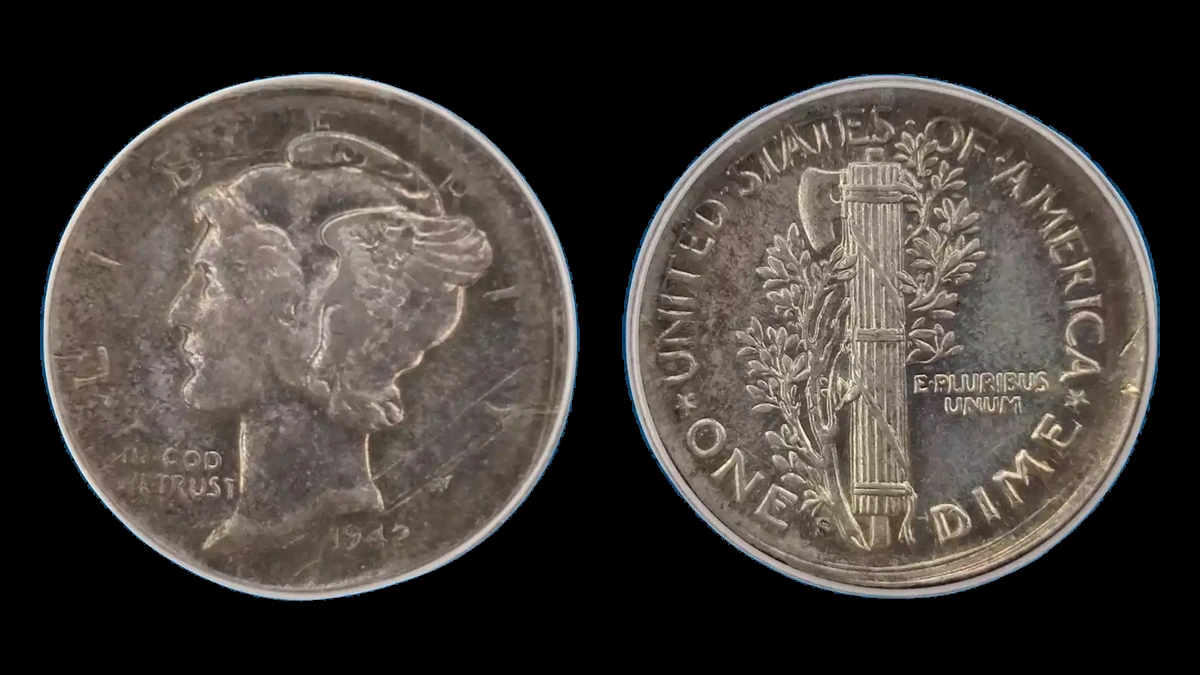 1942 Mercury Dime: Partial Collar