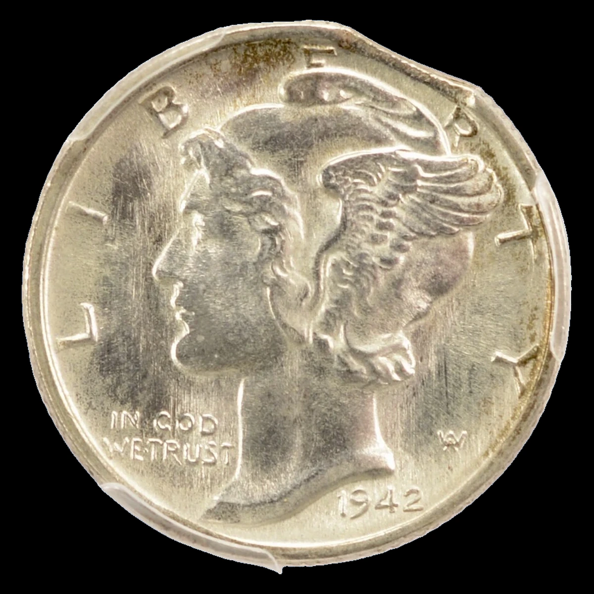 1942 Mercury Dime: Clipped Planchet