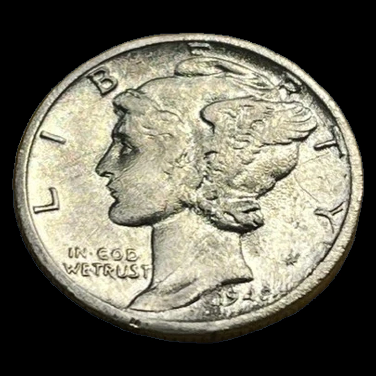 1942 Mercury Dime: Struck Through