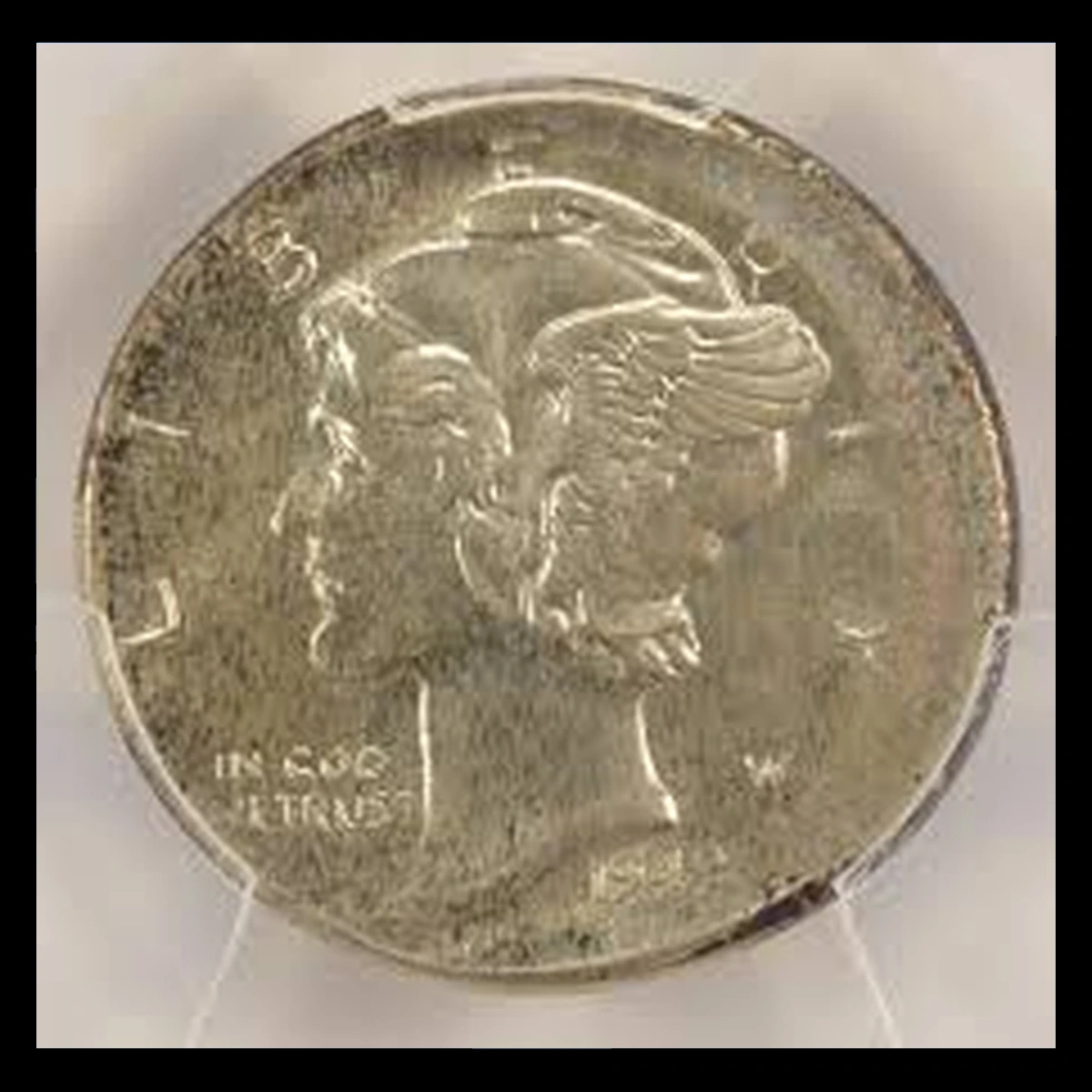 1942 Mercury Dime: broadstrike
