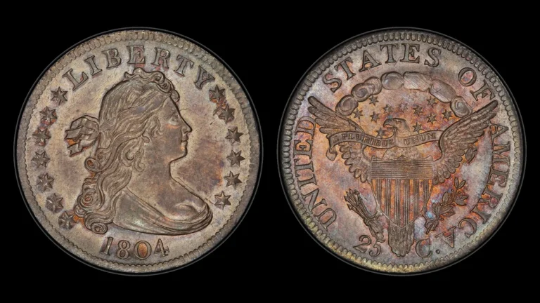1804 Draped Bust Quarter, obverse and reverse